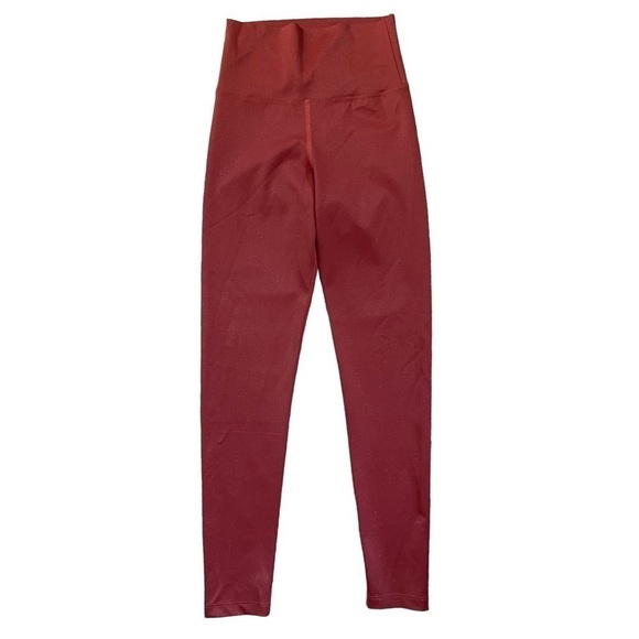 Beach Riot Deep Red Glitter Ayla Leggings, Size S - Picture 1 of 7